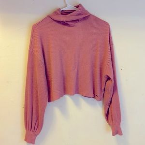 Hollister XS pink, cropped, turtleneck sweater